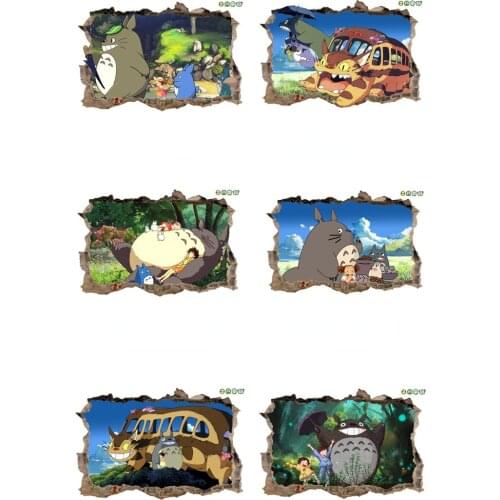 Tonari no Totoro Kids Room Wall Stickers Bedroom Poster Cute Cartoon Sticker Living Room DIY Wall Paper Home Decoration For Gift