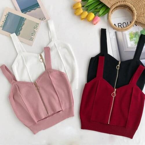 HELIAR Women Y2k Tops Cute Top Zip Camisoles Tops Sexy Tops With Hole Women Sleeveless Solid Y2K Cute Top For Women Summer