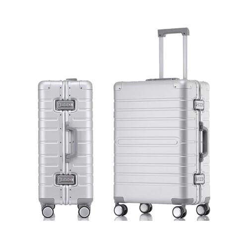 100% Aluminum Alloy pull rod suitcase 20/24/28inch metal luggage fashionable new type of suitcase luggage pull rod box
