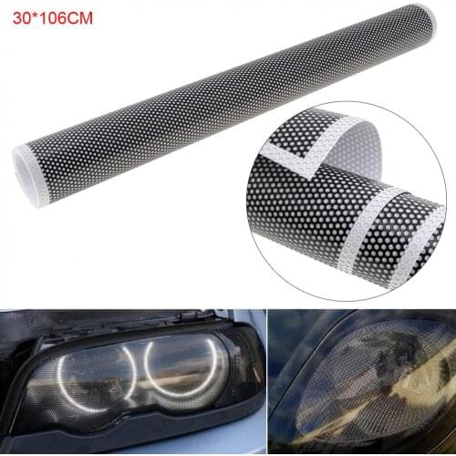 High Quality Black 106 x 28CM PVC Mesh Pore Shape Automobile Lamp Repacking Sticker for Cars / Motorcycle Accessories