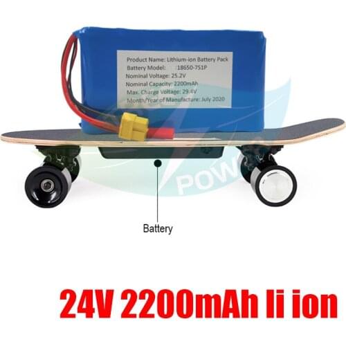 High performance 25.9v 7s1p 18650 scooter battery pack with XT60 and JST SYP connector for electric skateboard