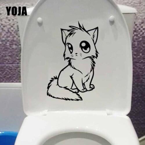 YOJA 16X23.4CM Wall Sticker Bedroom Home Decor Art Mural Cat Animals Toilet Decal T5-0277