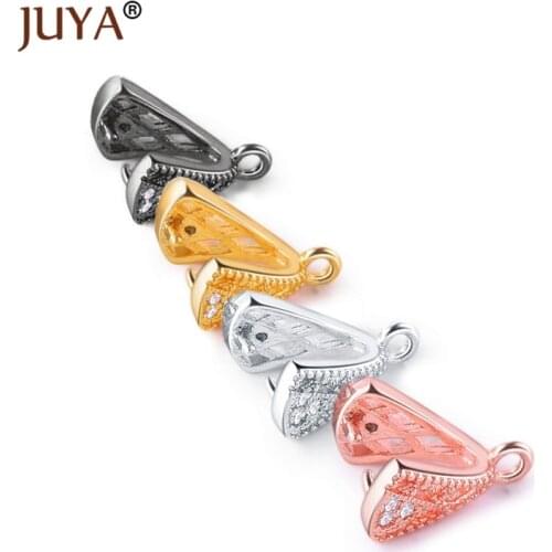 1Pair Crystal Agate Pendant Clasps Hand Made Clamp Pinch Clip Bail Bead Findings DIY Earrings Necklaces Jewelry Making Parts