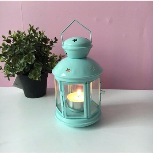 1PC New European Iron Candlestick Star Pendant Lantern Decorations Models Candle Holder ME 012