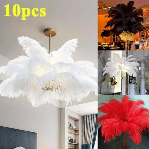 10pcs Ostrich Feather White Black Red Fluffy Feather DIYWedding Party Home Room Decorations 15-20cm/25-30cm/30-35cm