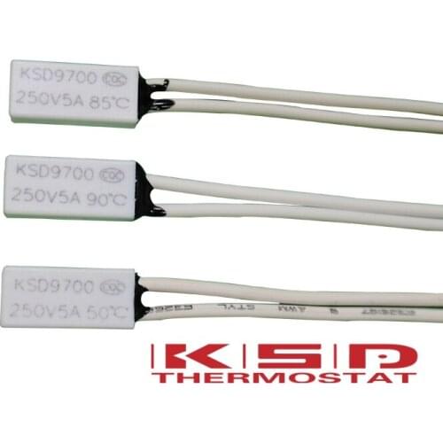 10PCS KSD9700 250V 5A 120 120C Celsius 15*7*3.5mm Bimetal Disc Temperature Switch Thermostat Thermal Protector degree
