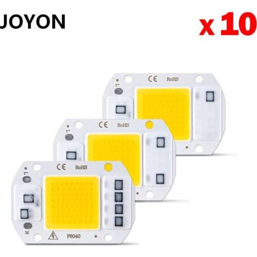 10pcs LED Chip 220V 20W 30W 50W LED Spotlight 2000 lumen No Flicker Smart IC COB LED Light Bulb Diode Matrix DIY Flood Chip Lamp