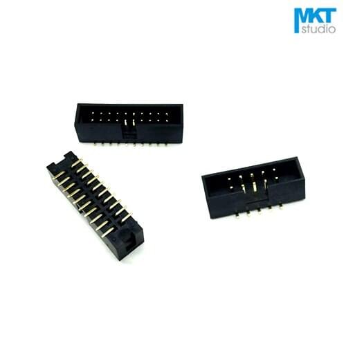 100Pcs SMT 2.54mm Pitch DC3 Male IDC Connector Socket ISP JTAG Header Shrouded With Notch Key 14P 16P 20P