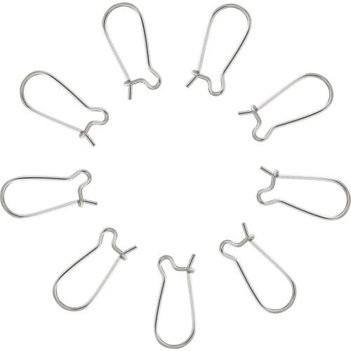 100pcs U Style Brass Hoop Earrings Findings Kidney Ear Wires for Jewelry Making DIY Earring Findings about 8mm wide 16~18mm long