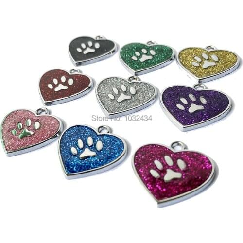 1000 pcs/lot ID Heart Tag Engraving Cat Collar Safety Pet Tag Pet name pendant
