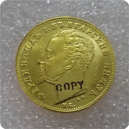 1894 Bulgaria: Alexander I 20 Leva gold coin COPY FREE SHIPPING