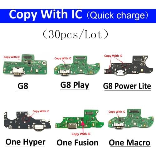 30PCS USB Charging Port Connector Dock Flex Cable For Moto G8 Power Lite G7 G8 Play One Hyper One Fusion One Macro Repair Parts
