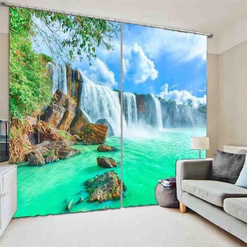 Customize 3D Window Curtain Modern Blackout Curtains For Window High Quality for Living Room Bedroom Home Decor Waterfall Cocina