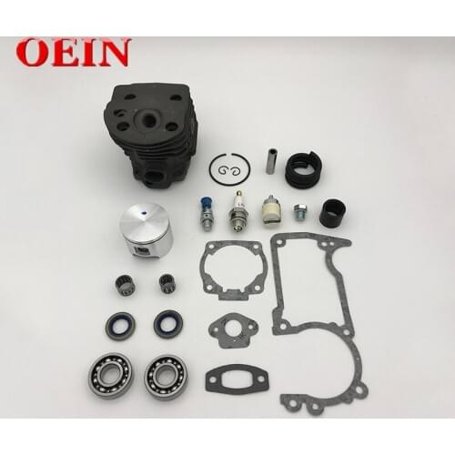46MM NIKASIL Cylinder Piston Decompression Valve Crank Bearing Gasket Kit For HUSQVARNA 51 55 55 Rancher Chainsaw Parts