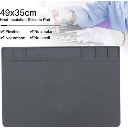 49x35cm Heat Insulation Repair BGA Soldering Phone Pad Soldering Work Station Mat Silicon Welding Solder Maintenance Platform