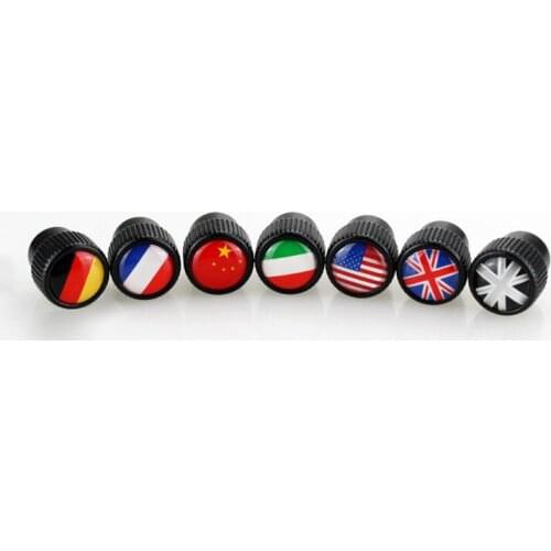 4X Copper France United Kingdom Germany United States Italy National Flag Tire Valve Stem Cap Tire Valve Caps for Auto Cars