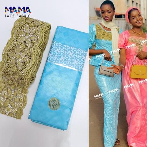 5+5 Yards Latest African Lace High Quality Bazin Riche Original With Shine Lace Ribbons For Craftes DIY For Senegal Material