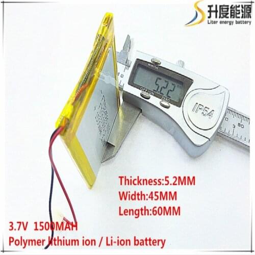 5pcs [SD] 3.7V,1500mAH,[524560] Polymer lithium ion / Li-ion battery for TOY,POWER BANK,GPS,mp3,mp4,cell phone,speaker