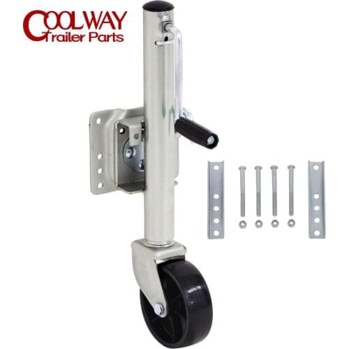 6 Inch Solid Wheel Sidewind Round Swivel Trailer Jack With Bolt On Capacity 540KG Jockey Wheel Boat RV Parts Accessories