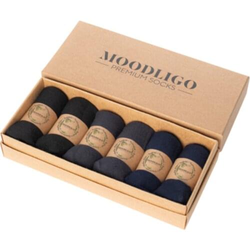 6 Pack Mens Bamboo Booties Socks 2 Black 2 Smoked 2 Navy Blue