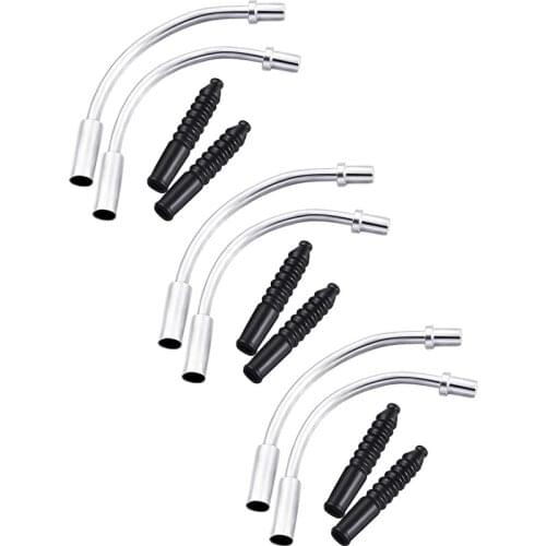 6 Pieces Bike Brake Noodles Brake Cable Guide Tube Bend Pipe Rubber Boots for Bicycle Riding Set (90°,110°)