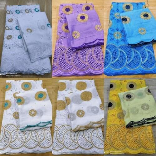 African Swiss Cotton Voile Lace Fabrics Embroidery in Switzerland Dry Cotton Lace Fabric For Wedding Dress 5+2 yards