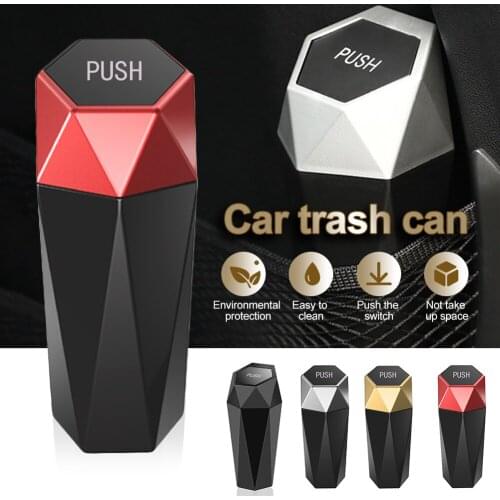 Car Trash Can Auto Organizer Storage Bag Car Garbage Bin Ashtray Dust Case Holder Auto Accessories Red Gold Silver