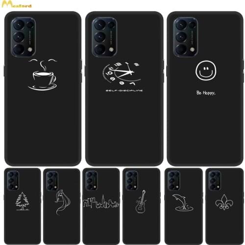 For OPPO Reno 5 5G 4 Case Reno5 4G Phone Cover Silicone Soft Back Cover For Reno 3 Pro 5G Cases Reno4 5G Funda Black TPU Coques