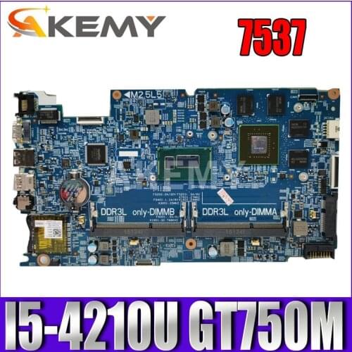 DOH50 MB 12311-2 KJ7NX CN-03V4T2 03V4T2 3V4T2 For DELL Inspiron 15 7537 Laptop Motherboard SR1EF I5-4210U GT750M tested
