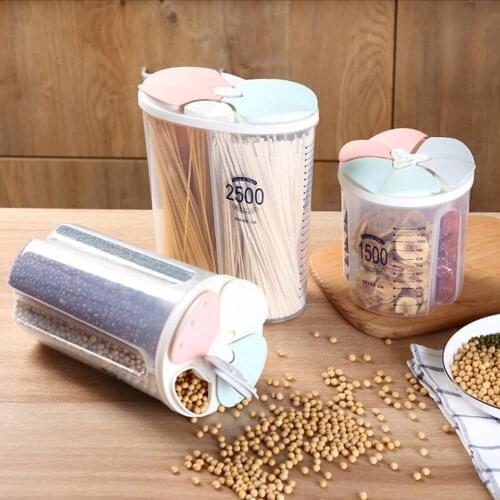 Hot Home Kitchen Plastic Food Beans Cereal Storage Box Container Sealed Jar Bottle