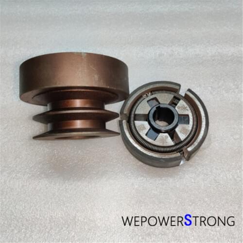 Double Groove Width 15mm Big Torsion Pulley Clutch Fits 168F 170F GX200 Type Engine W/ 20mm Dia. Key Shaft for Road Cutter Etc