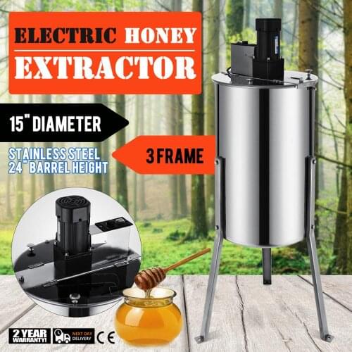 Electric 3 frame honeycomb honey durable 3 Frame Stainless Steel Electric Honey Extractor