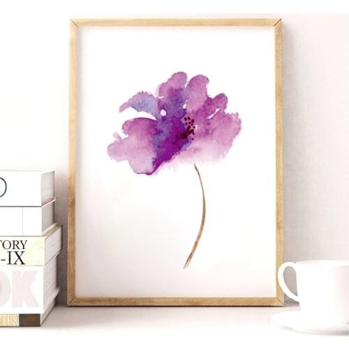 Purple Lilac Flower Canvas Art Print Poster , Watercolor Lilac Flower Canvas Painting Wall Picture For Home Decoration