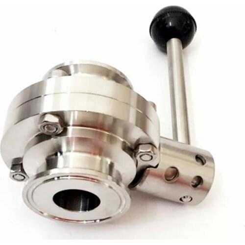 Fit 38mm 1-1/2" Pipe OD x 1.5" Tri Clamp Sanitary Butterfly Flow Control Valve SUS 316L Stainless Beer Brewing Home