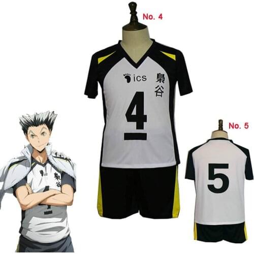 Haikyuu Fukurodani Bokuto Koutarou Haikyuu men Cosplay Jersey No.4 No.5 women Cosplay Costume Uniform T-shirts and pants Jersey