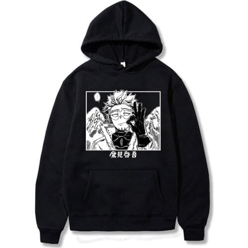 Anime Hawks Bird Boy My Hero Academia Print Hoodies Streetwear Men Oversized Pullover Sweatshirt Male Daily Casual Warm Hoodies