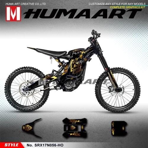 Humaart Personalised Stickers Gold and Black Deco Kit for Sur Ron Light Bee X/S Bike, Style No.SRX17N056-HO