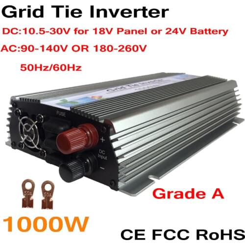 1000W Grid Tie Inverter MPPT Function, 10.5-30VDC Input to 110V/220VAC Pure Sine Wave Output Micro on grid tie inverter 1000W