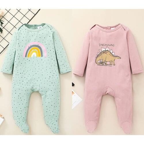 2021 New Born Baby Clothes Infant Baby Boys Girls Footed Sleepsuits Pajamas Zip-Front Non-Slip Footie Romper Jumpsuit