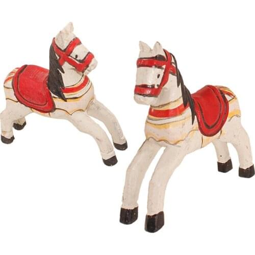 2pcs Creative Decoration Small Gift Trojan Horse Decorative Crafts Hand Painted Trojan Horse Home Decoration