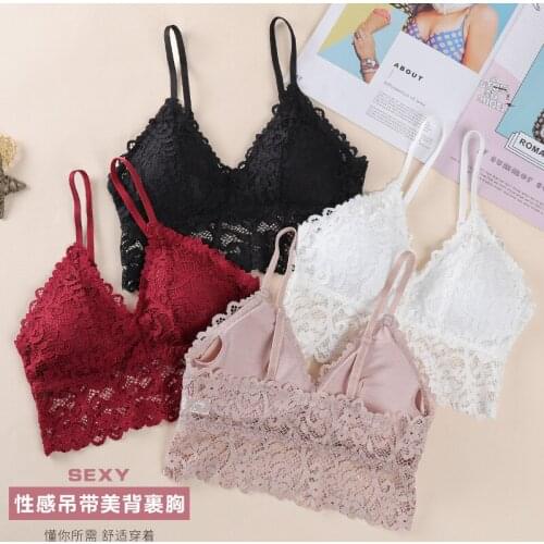 Linbaiway Sexy Bras for Women 3/4 Cup Seamless Push up Bra Wire Free Lingerie Braliette Lace Underwear Brassiere Intimates