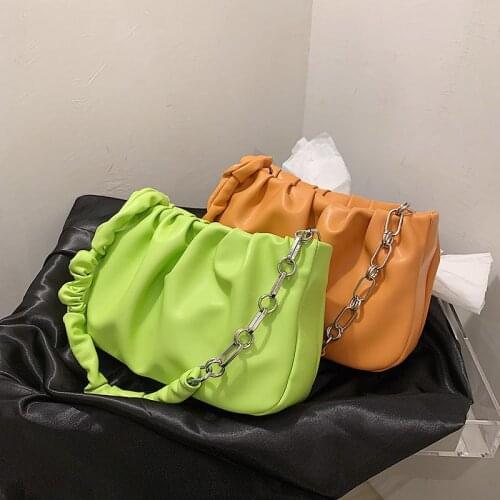 Small Soft PU Leather Underarm Shoulder Crossbody Bags For Women 2021 Summer Fashion Ladies Classic Chain Handbags And Purse