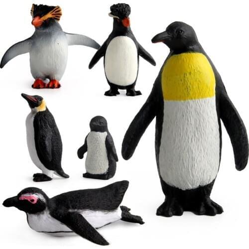 Simulation Penguin Multiple Modeling Animal Figure Collectible Toys Penguin AnimalKids Soft Rubber Toys