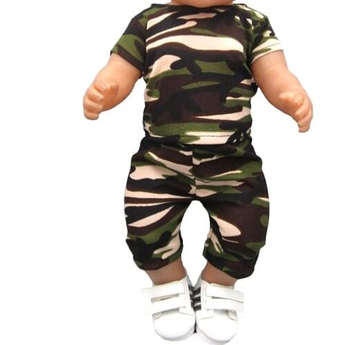 Fashion camouflage clothes for dolls fits 43 cm toy new born doll accessories for baby Christmas gifts