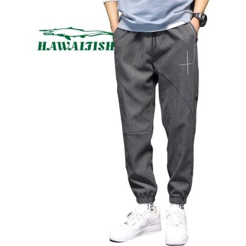 2021 mens spring and summer new casual trousers Korean version of the trend of casual pants youth sports nine-point pants