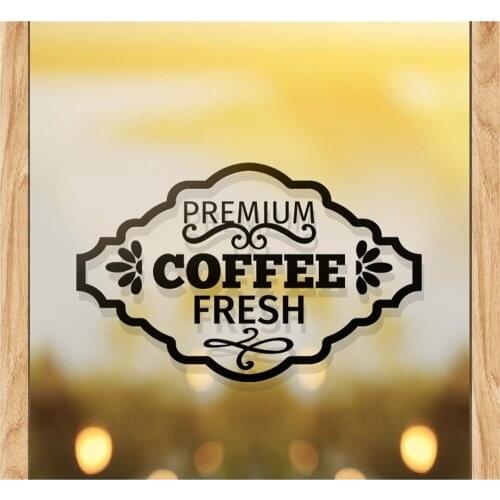 Window Glass Door Decoration Sticker Window Flower Coffee Gourmet Dessert Cake Shop Decoration Sign Background Wall Stickers