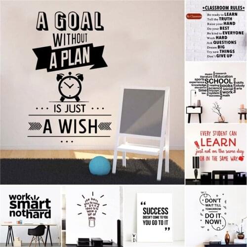 Large Size Postive Quotes Wall Stickers For Living Room House Classroom Office School Sentence Decoration Accessories Mural