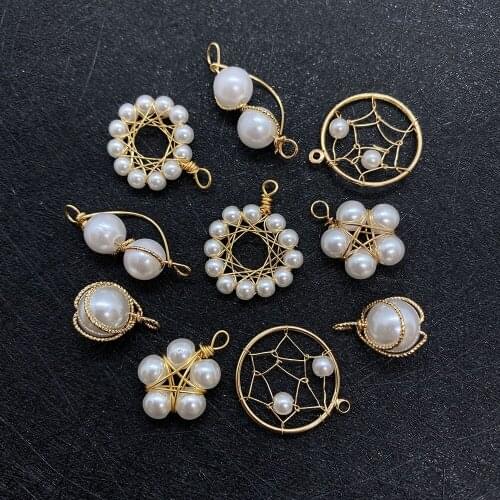 Natural Crystal Winding Beads Pendant Suitable for DIY Handmade Ladies Earrings Necklace Jewelry Pendant Accessories 5 Pieces