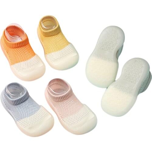 Infant Baby Boys Girls Low-cut Anti Slip Shoes First Walkers Contrast Non-slip Shoe Hollow Soft Bottom for Newborn Summer