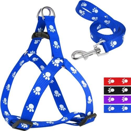 Nylon Dog Cat Harness Leash Step In Small Dog Harness Leash Leads No Pull Puppy Harness for Small Dogs Chihuahua Yorkshire